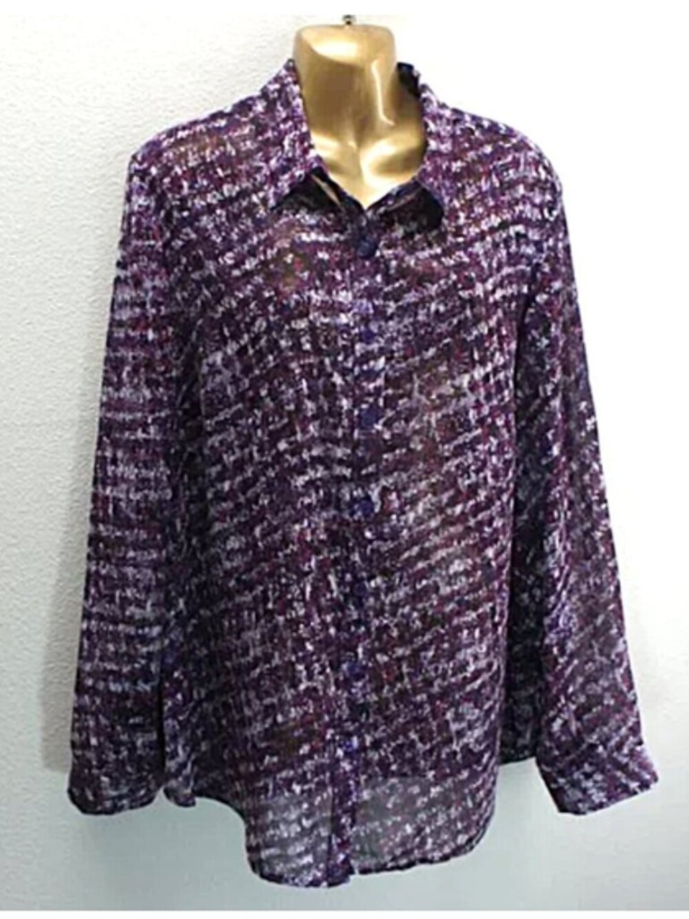 Coldwater Creek Semi Sheer Blouse size XL